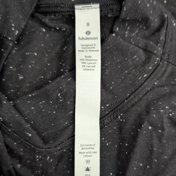 Lululemon Time to Restore Mock Neck Short Sleeve Tie Crop Black & White, Size 8 - Picture 8 of 8